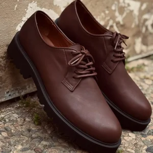 Genuine Leather Men's Derby Black Brown Classic