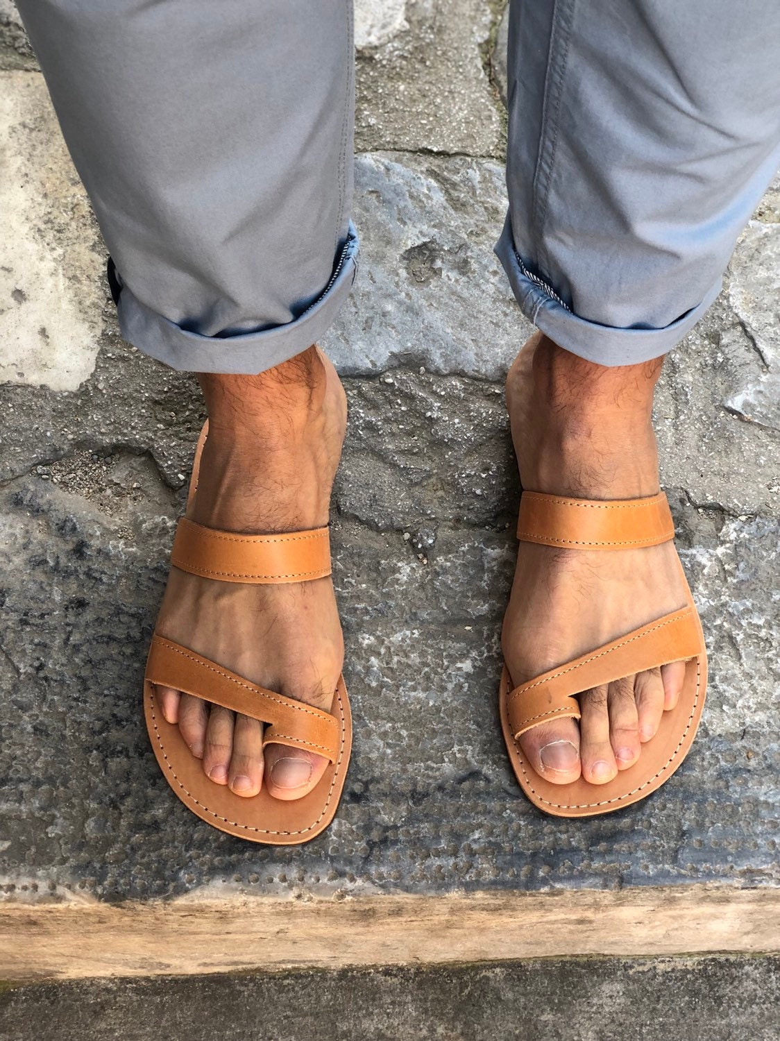 Mens Sandals Greek Leather Beach Summer Shoes.