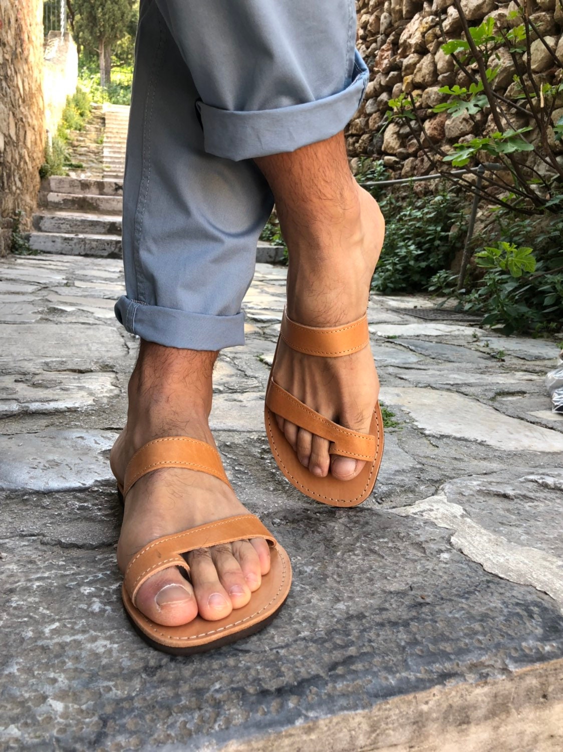 Mens Sandals Greek Leather Beach Summer Shoes.