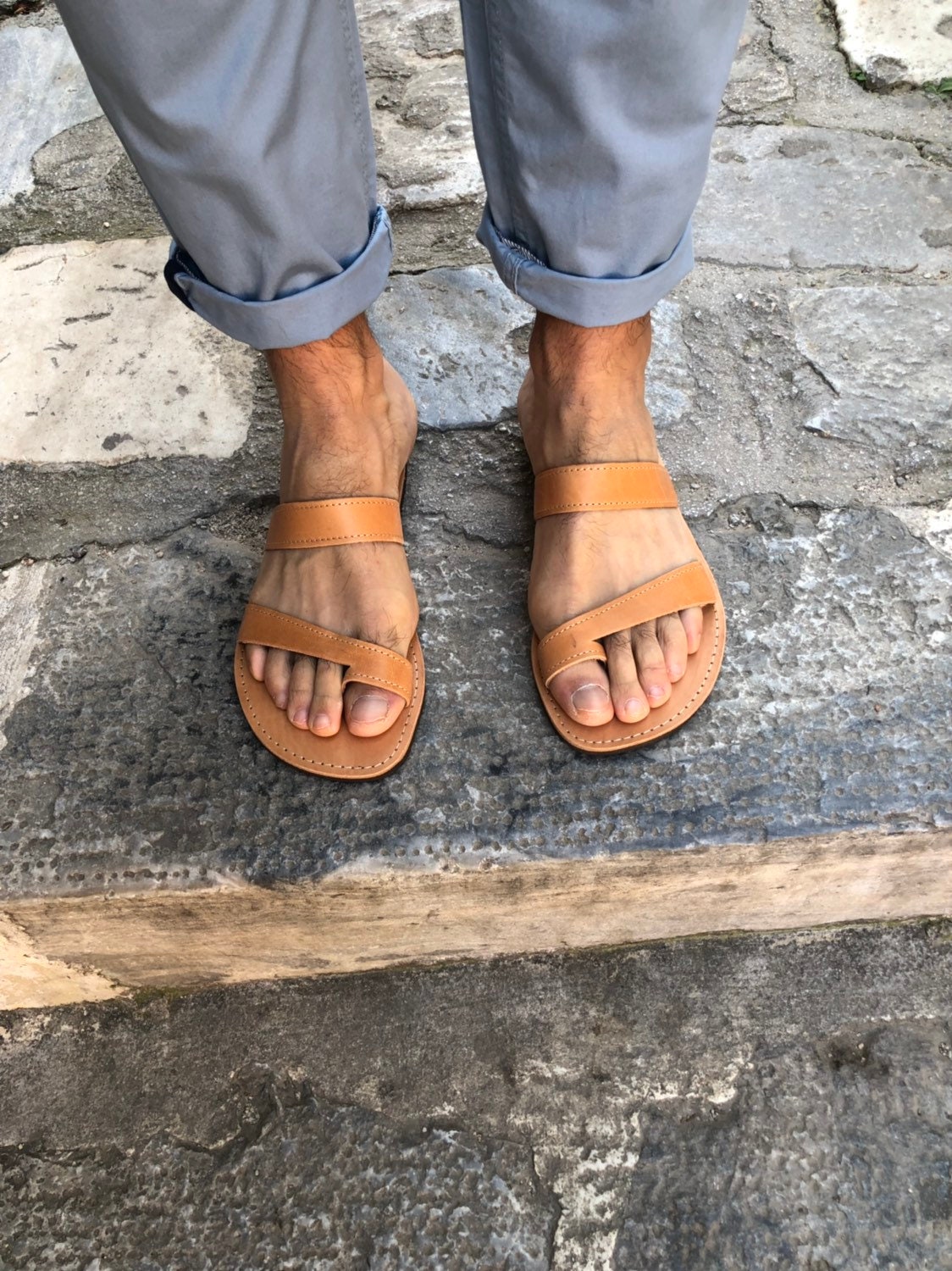 Mens Sandals Greek Leather Beach Summer Shoes.
