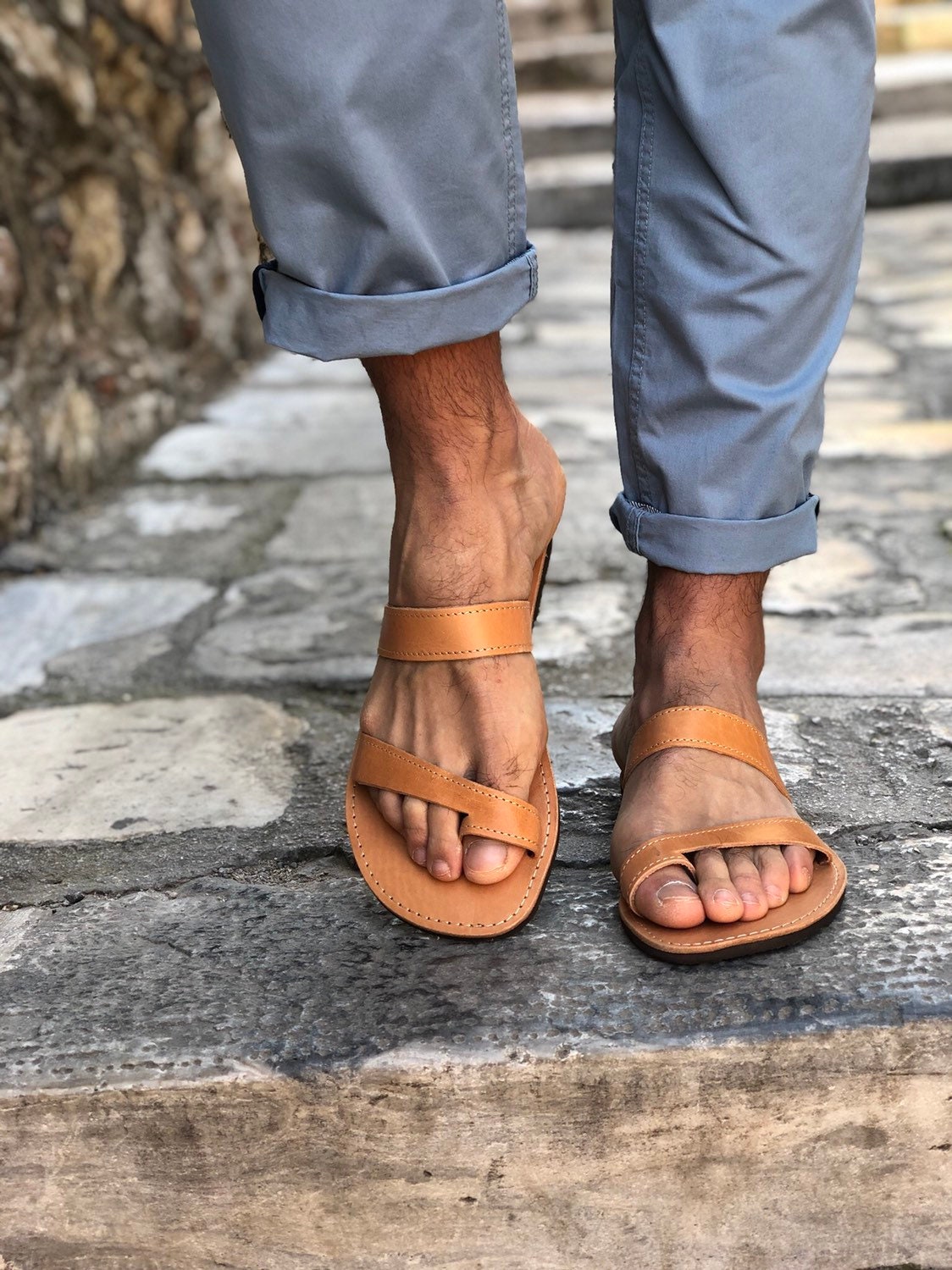 Mens Sandals Greek Leather Beach Summer Shoes.
