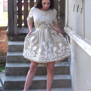 Women Linen Dress/beige Women/summer Dress/oversize Dress/linen Summer Dress/women