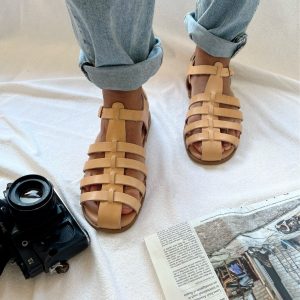 Mens Sandals Black Leather Gladiator Men Handmade Greek