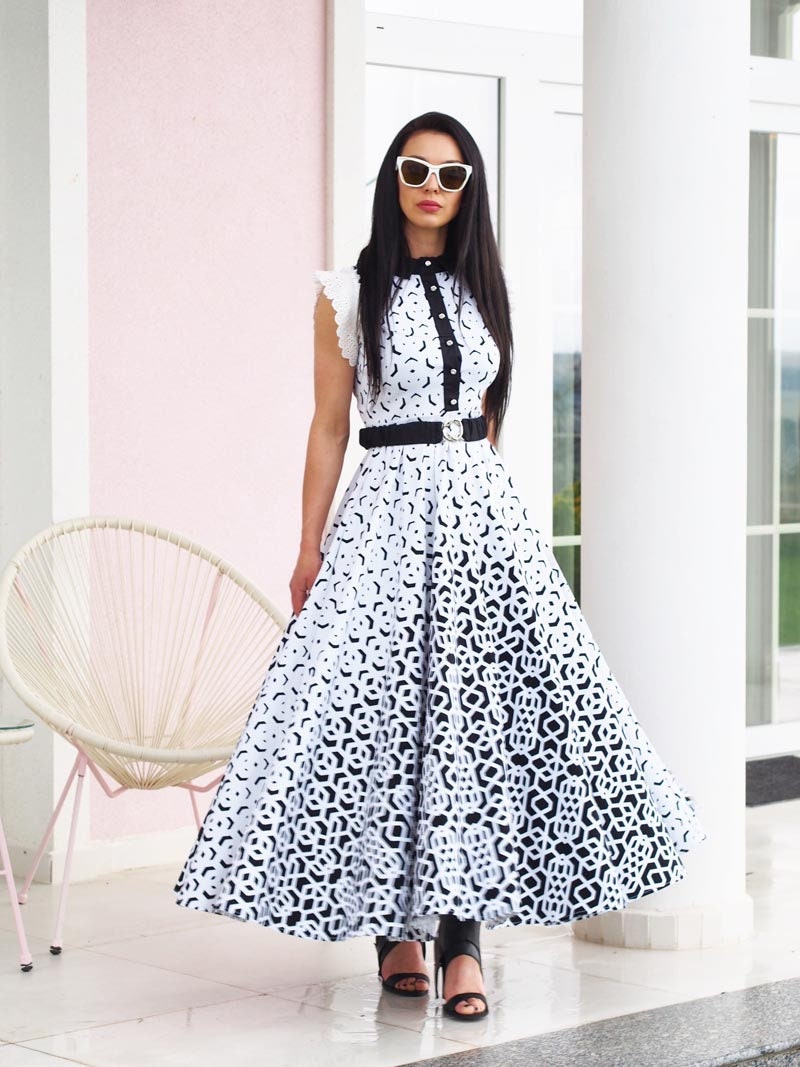 Long White Summer Dress Women Maxi Shirt Extravagant