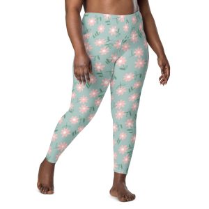 Floral Green Leggings With Pockets