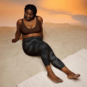 Black Camo Yoga Capri Leggings