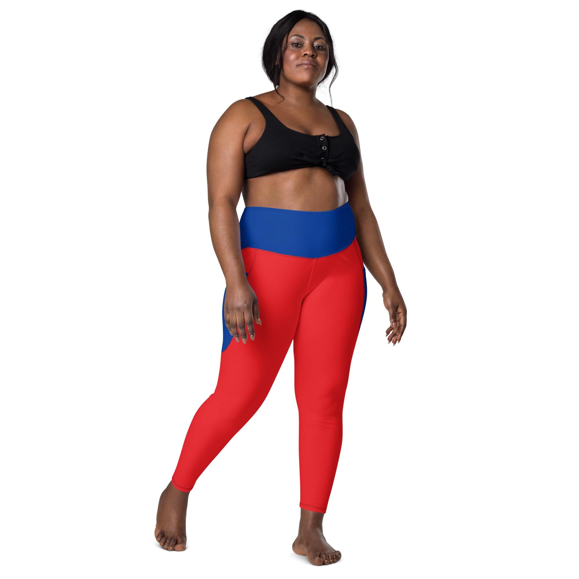 Red Leggings With Pockets